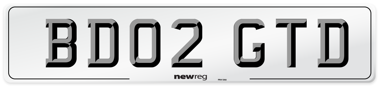 BD02 GTD Number Plate from New Reg